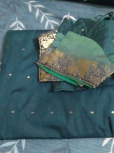 Elegant Green Saree with blouse