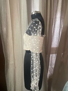Crop Top With Mesh Sleeves