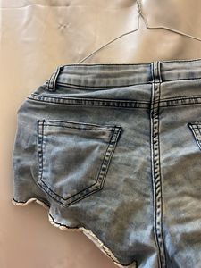 Embroidered Denim Shorts