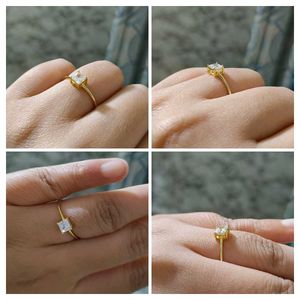 Giva Silver 925 Golden Cubic Beauty Ring