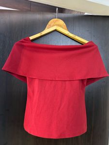 Wardrobe Westside Red Off Shoulder Chic Top