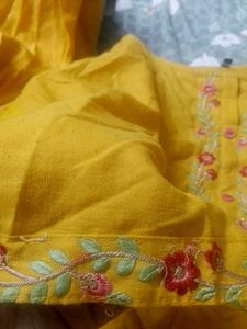 Yellow Embroidery Kurti