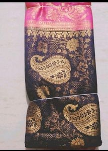 Navy Blue Pink New Saree