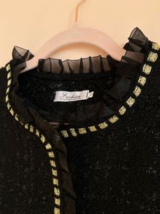 Elegant Black Tweed Jacket