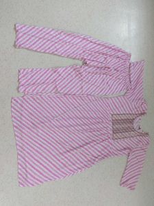 Pink Striped Kurta Set