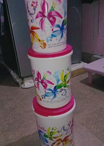 Plastic container pack of 3