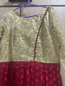 Red Gold Full Length Gown