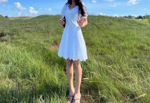 White Eyelet Mini Dress