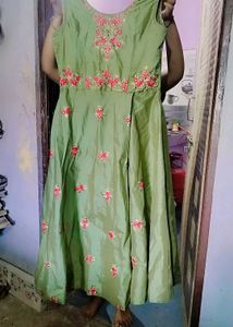Green Embroidered Anarkali Suit