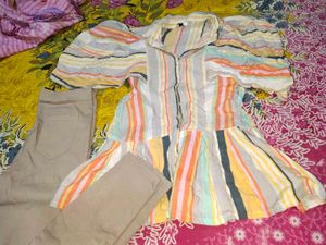 women designer top and pants set