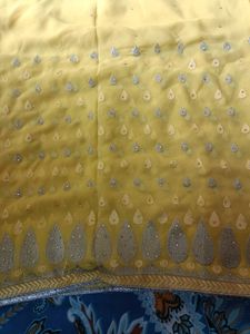 Yellow Embroidered Saree