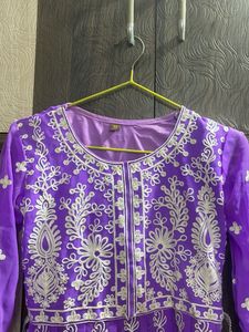Georgette Chikankari Embroidered Anarkali kurti