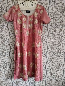 Pink Embroidered Tunic Dress