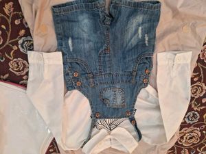 Dungarees with White Shirt