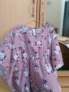 Floral Print Kaftan Kurti