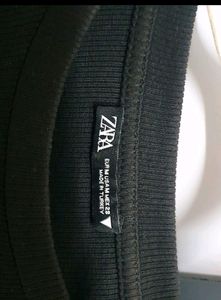 PRICE DROP Zara Dawstring Ribbed Black Top