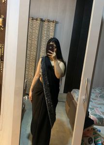 Beautiful Black Party Saree♠️🖤🎀
