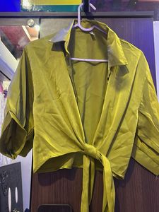 Green Tie-Front Top &amp; Striped Tank