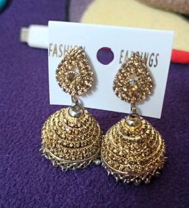 Golden Jhumka Earrings