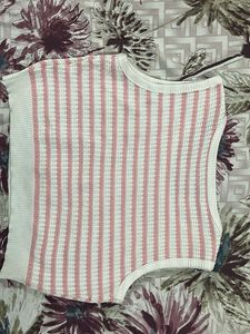 Striped Sleeveless Crop Top