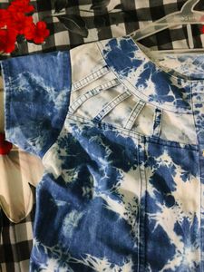 Soft Denim Meterial Short Kurti Or Top.