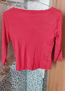 Red Long Sleeve Top
