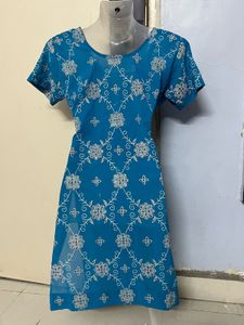 Pintrest Sky Blue Kurta With Work
