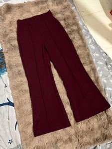 Burgundy Flare Trouser  For Woman