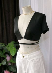 Urbanic Black Wrap Top