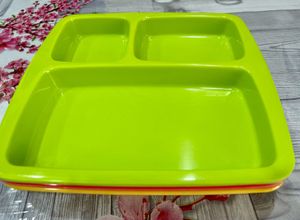 Colourful Melamine 3 compartment Plates