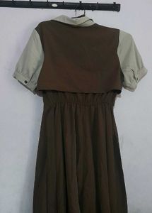Brown cute korean dress