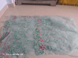 Embroidered Net Fabric - Light Green