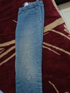 Only Women Jeggings With Blue Polo Neck Tshirt