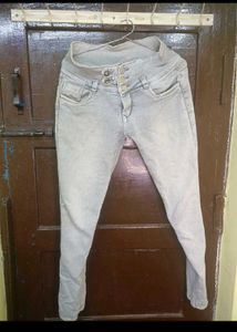 High Waisted Gray Jeans