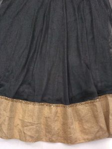 Elegant Black &amp; Gold Anarkali Kurta