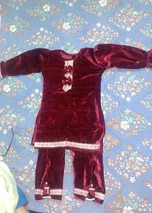 Velvet Baby Dress &amp; Pant Set