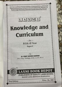Knowledge and Curriculum - B.Ed. II Year