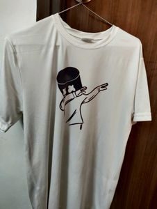 Dabbing Cartoon Printed White T-shirt