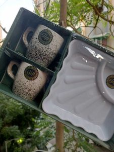 Fiza Set Of 2 Cups And 1 Platter
