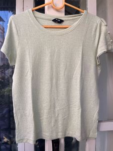 Mint Green Pearl Detail Top