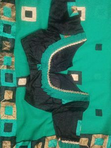 Green &amp; Gold Embellished Sari