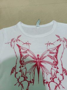 Y2k Newme Butterfly Graphic Tee