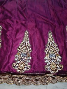 Heavy Work Lehanga Cum Saree With Stitched Blous