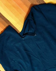 Solezia Women Pearl Sleeve Navy Blue Casual Top