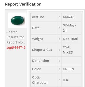 JGGTL 5.44 Ratti natural Zambian green emrald