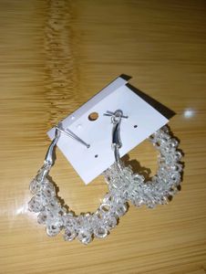 Crystal Beaded Hoop Earrings