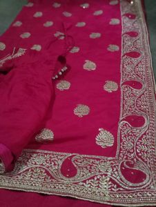 A New Beautiful Rose Colour Chiffon Saree 🤩💖