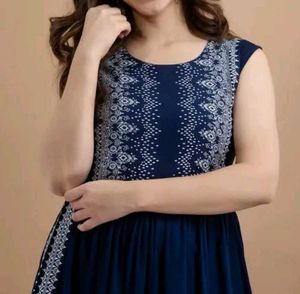 Navy-Naira Cut Desi Kurti🌷💙