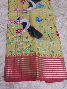 Bengal Cotton Saree With Hand Embroidery