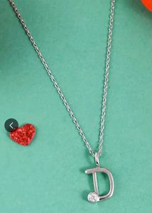 925 Silver "D" Alphabet Pendant + Chain